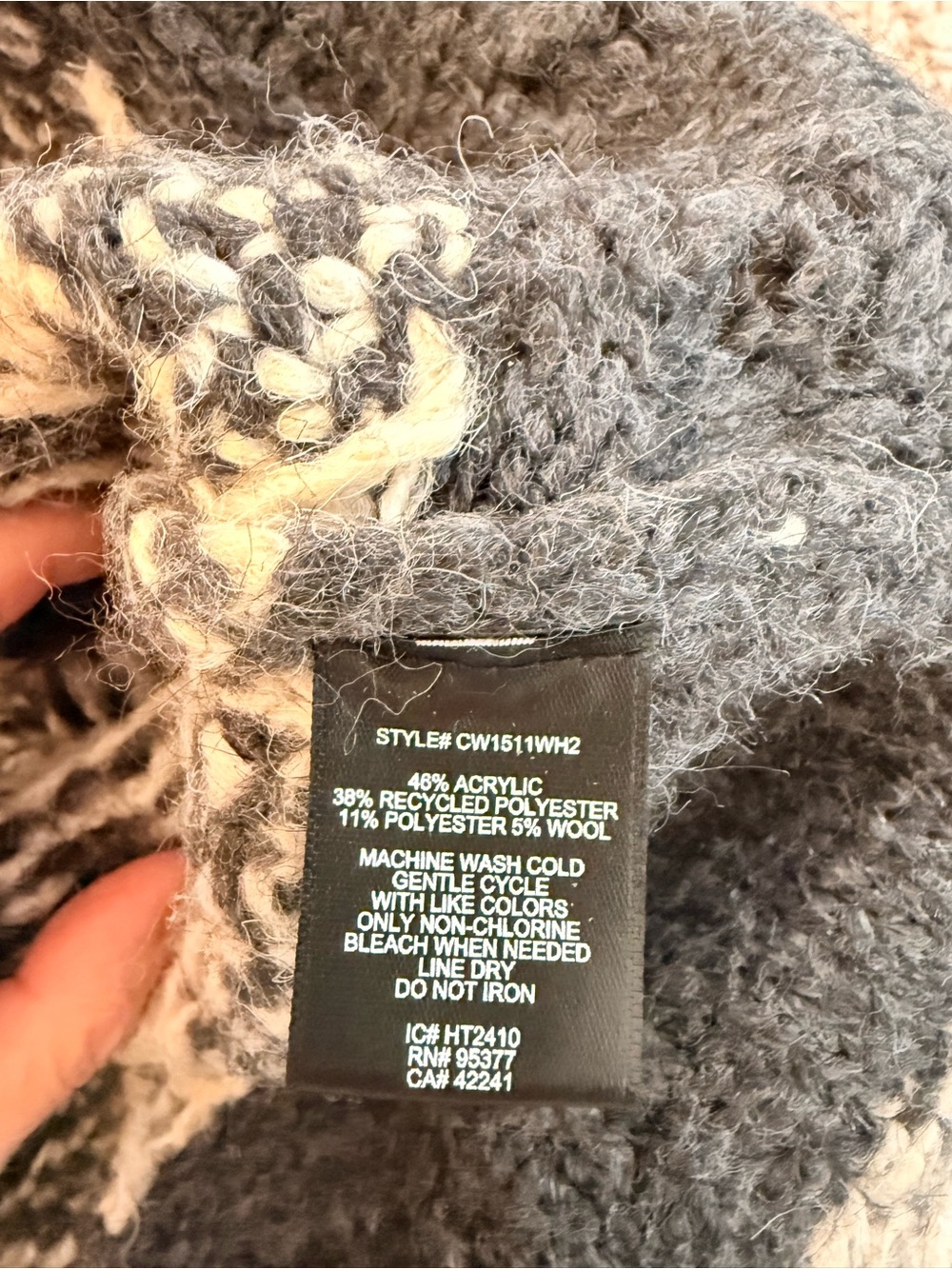 Sanctuary Cozy Fair Isle Knit Sweater in Charcoal & Cream EUC - Picture 10 of 10